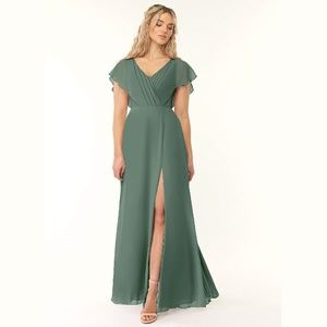 Azazie Rylee Bridesmaid Dress in Eucalyptus Green